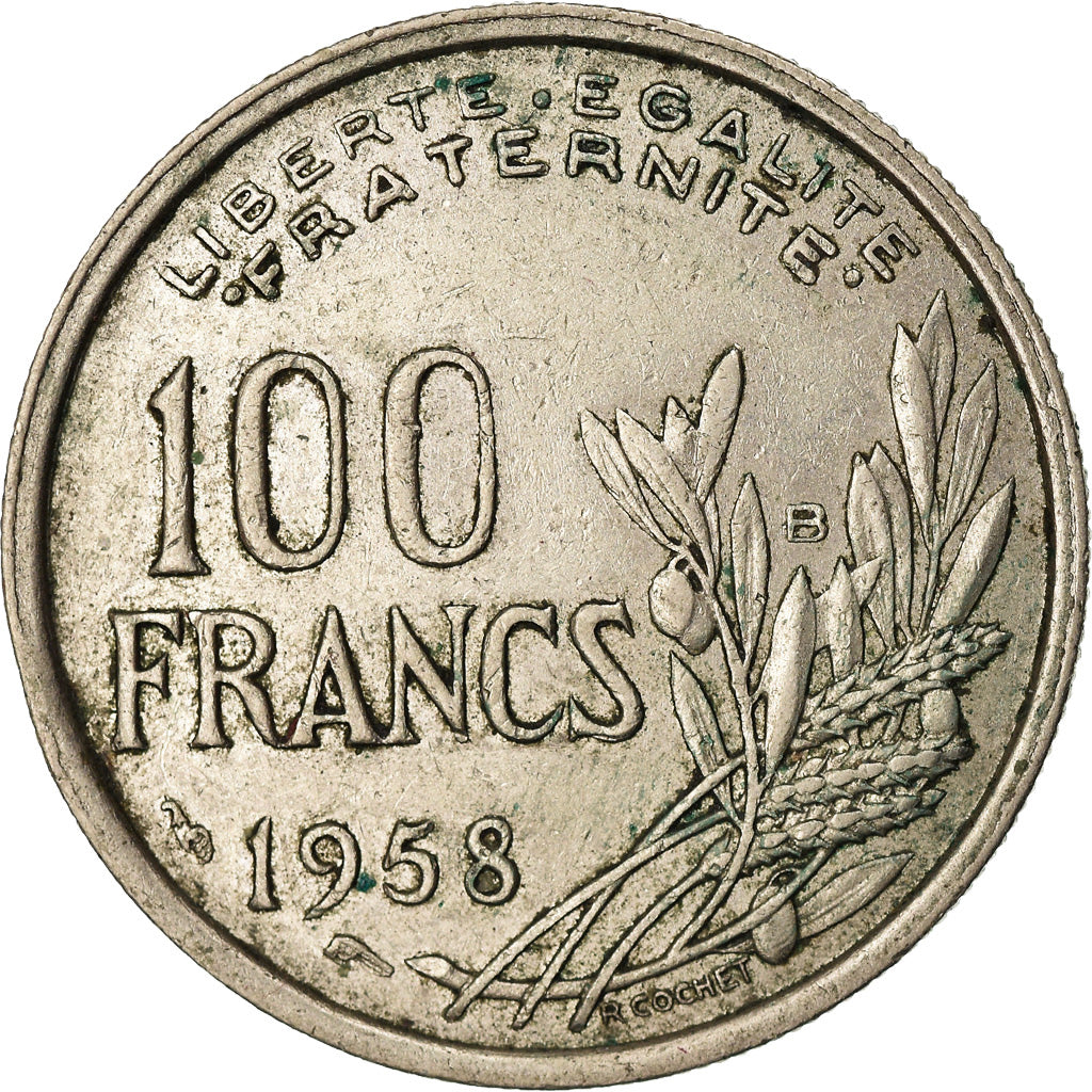 Coin, France, Cochet, 100 Francs, 1958, Beaumont - Le Roger, EF(40-45)