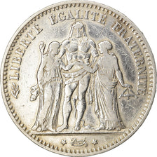 Moneta, Francia, Hercule, 5 Francs, 1876, Bordeaux, MB+, Argento, KM:820.2