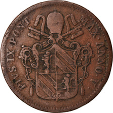 Münze, Italien Staaten, PAPAL STATES, Pius IX, Baiocco, 1850, Roma, S, Kupfer
