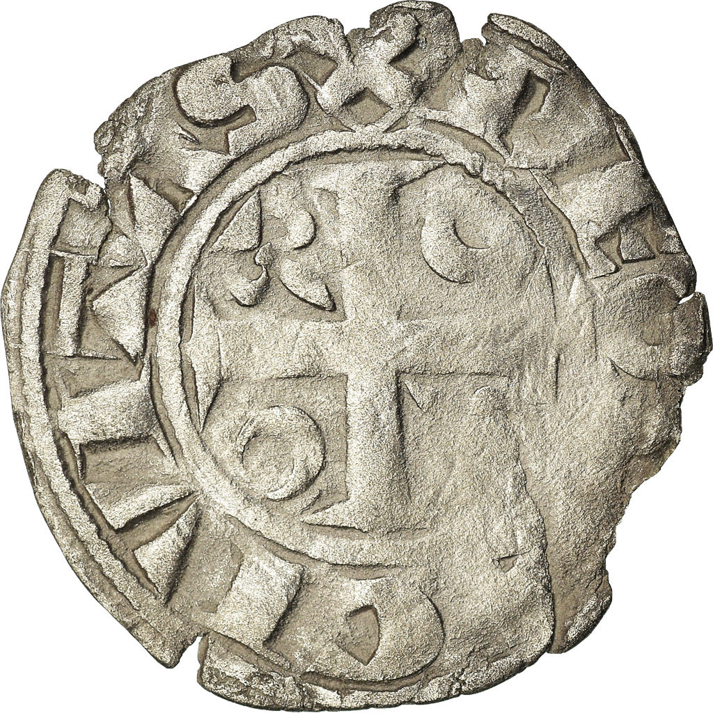 Coin, France, Champagne, Guillaume I, Denarius, 1176-1202, Reims, VF(30-35)