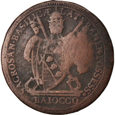 Moneta, STATI ITALIANI, PAPAL STATES, Pius VII, Baiocco, 1801, Roma, B+, Rame