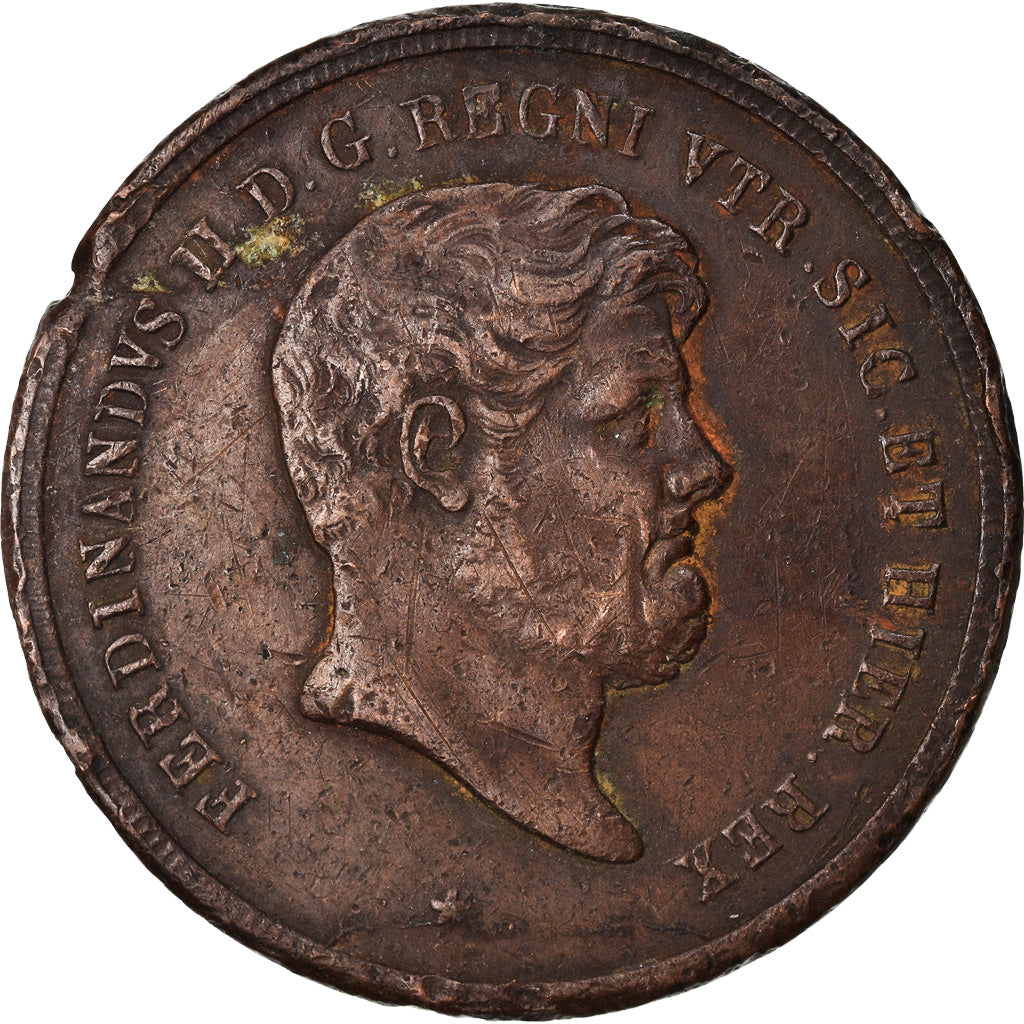 Coin, ITALIAN STATES, NAPLES, Ferdinando II, 10 Tornesi, 1858, VF(30-35)