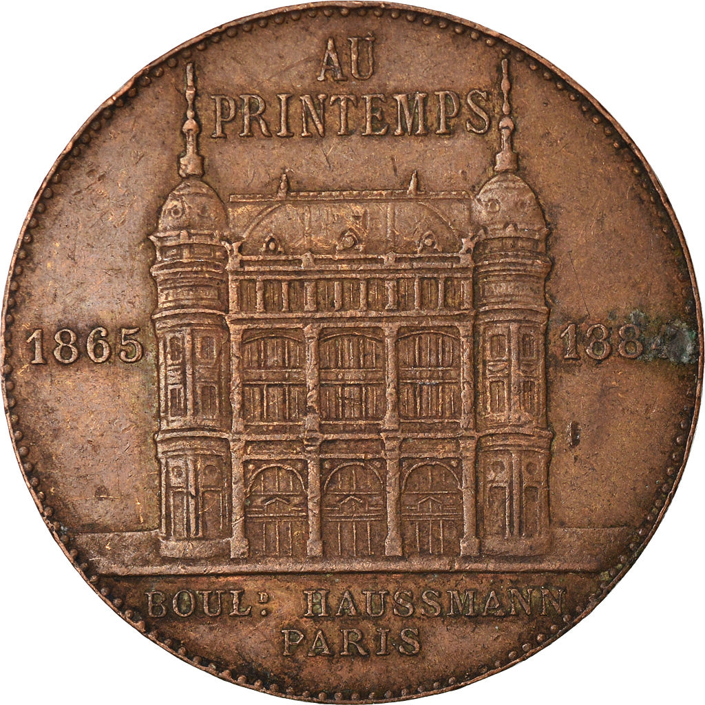 França, Token, Au Printemps, Jules Jaluzot, Paris, 1884, EF(40-45), Bronze