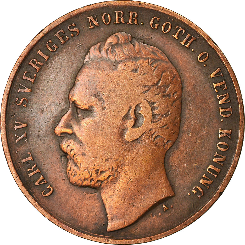 Coin, Sweden, Carl XV Adolf, 2 Öre, 1861, VF(20-25), Bronze, KM:706
