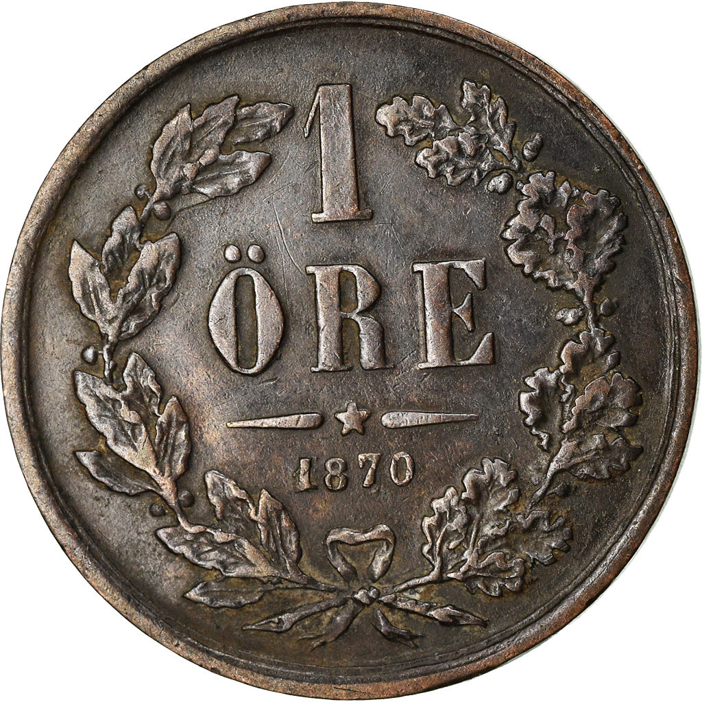 Coin, Sweden, Carl XV Adolf, Ore, 1870, EF(40-45), Bronze, KM:705