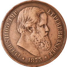 Coin, Brazil, Pedro II, 40 Reis, 1873, VF(30-35), Bronze, KM:479