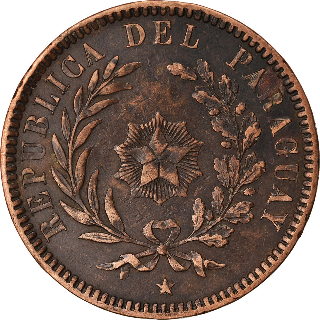 Munten, Paraguay, 2 Centesimos, 1870, FR+, Koper, KM:3