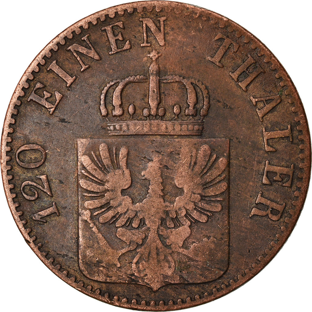 Münze, Deutsch Staaten, PRUSSIA, Wilhelm I, 3 Pfennig, 1862, Berlin, S+