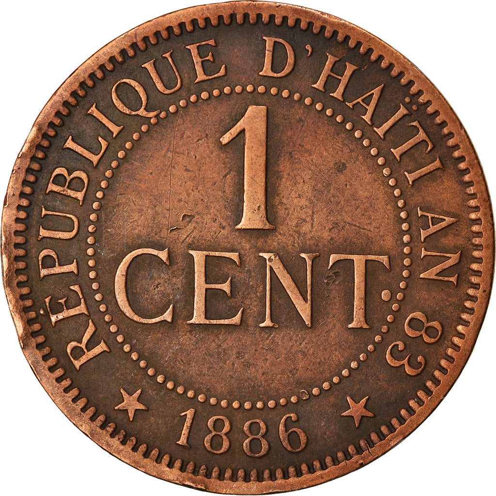 Moneda, Haití, Centime, 1886, BC+, Bronce, KM:48