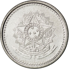 Coin, Brazil, 10 Centavos, 1987, MS(63), Stainless Steel, KM:602