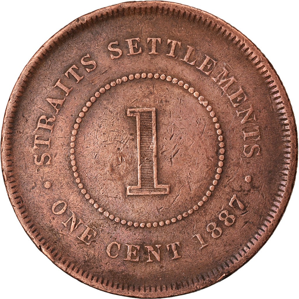 Coin, Straits Settlements, Victoria, Cent, 1887, VF(30-35), Bronze, KM:16