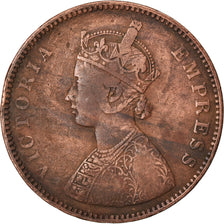 Coin, INDIA-BRITISH, Victoria, 1/2 Anna, 1877, VF(30-35), Copper, KM:487