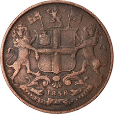 Coin, INDIA-BRITISH, 1/4 Anna, 1858, Heaton, Birmingham, VF(30-35), Copper