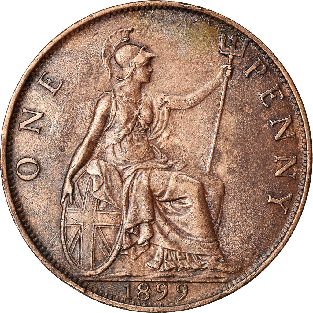 Coin, Great Britain, Victoria, Penny, 1899, AU(50-53), Bronze, KM:790