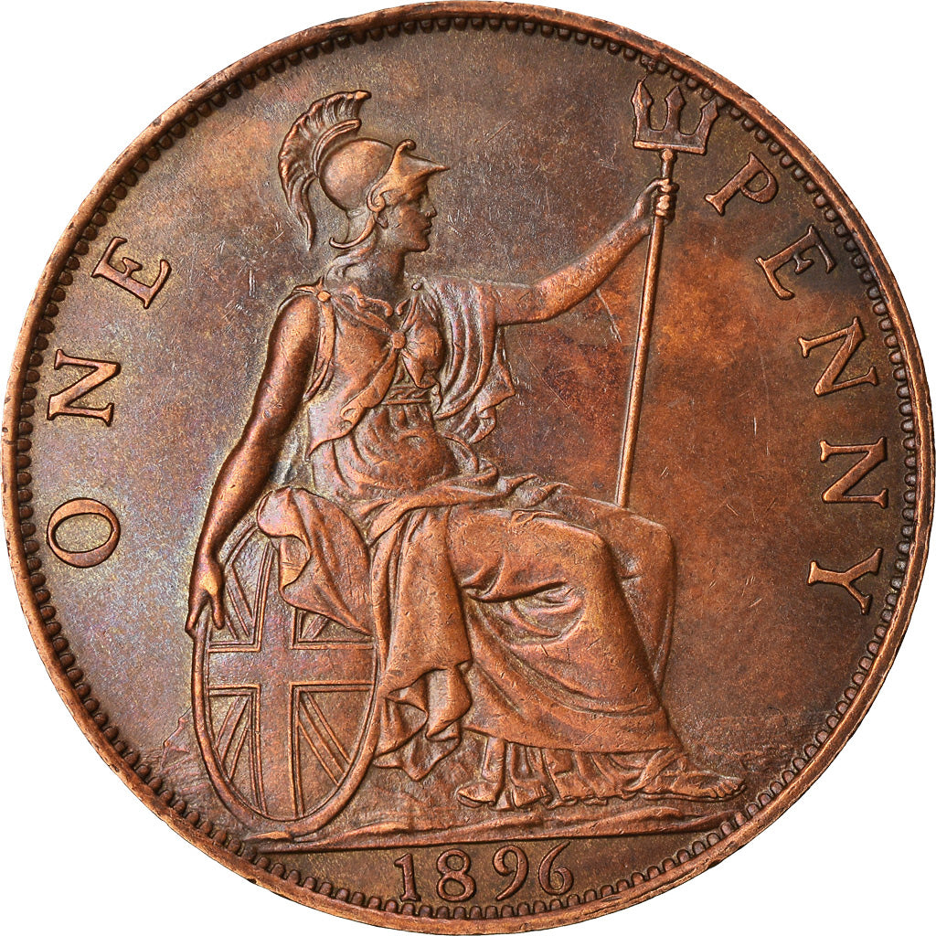 Coin, Great Britain, Victoria, Penny, 1896, AU(50-53), Bronze, KM:790
