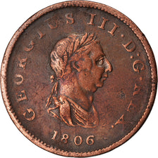 Coin, Great Britain, George III, 1/2 Penny, 1806, VF(30-35), Copper, KM:662