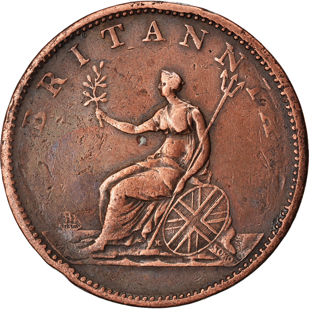 Coin, Great Britain, George III, 1/2 Penny, 1806, VF(30-35), Copper, KM:662