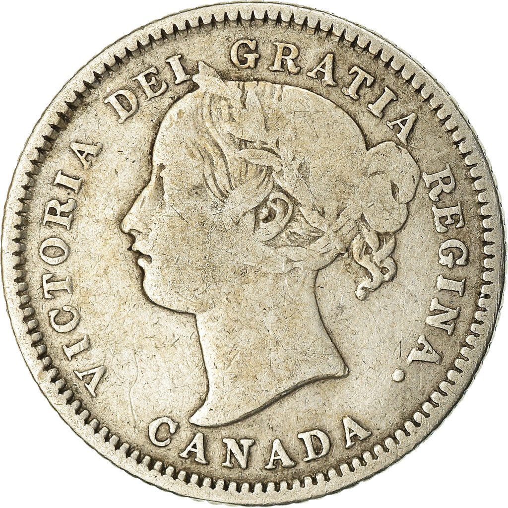Coin, Canada, Victoria, 10 Cents, 1880, Heaton, VF(30-35), Silver, KM:3