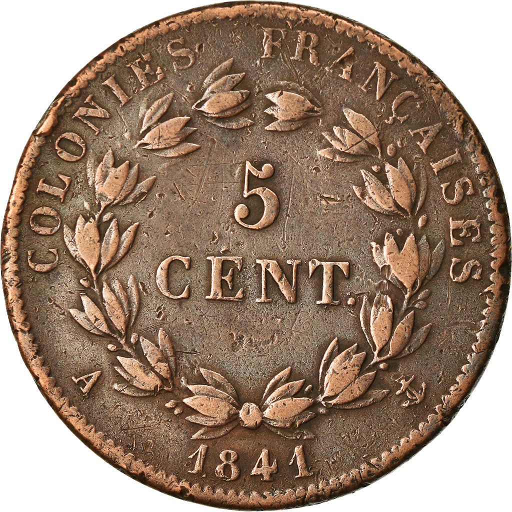 Coin, FRENCH COLONIES, Louis - Philippe, 5 Centimes, 1841, Paris, VF(30-35)