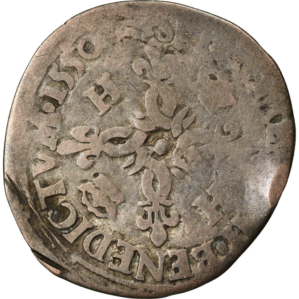 Moneta, Francia, Henri II, Douzain aux croissants, 1550, Poitiers, MB, Biglione