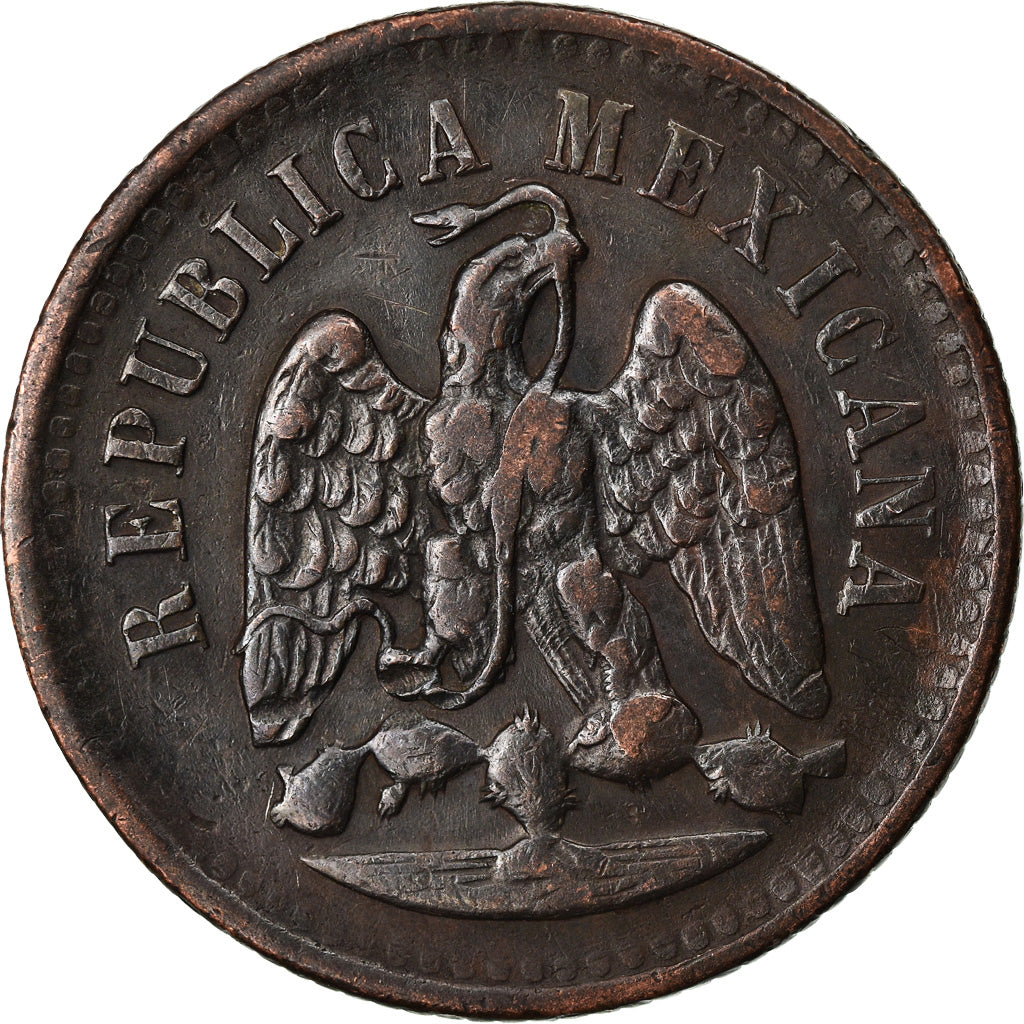 Moneda, México, Centavo, 1890, Mexico City, MBC, Cobre, KM:391.6