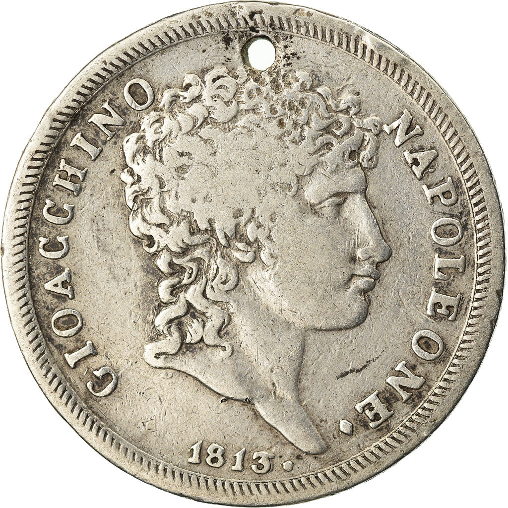 Moneta, STATI ITALIANI, NAPLES, Joachim Murat, Lira, 1813, MB, Argento, KM:257