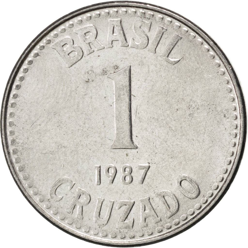 BRAZIL, Cruzado, 1987, KM #605, MS(63), Stainless Steel, 23, 4.46