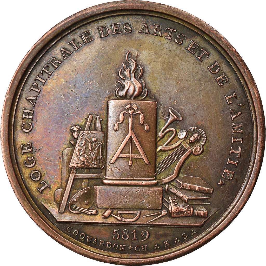 France, Token, Orient de Paris, Loge des Arts et de l'Amitié, Masonic, 5819