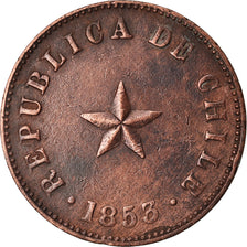 Moneda, Chile, 1/2 Centavo, 1853, MBC, Cobre, KM:126