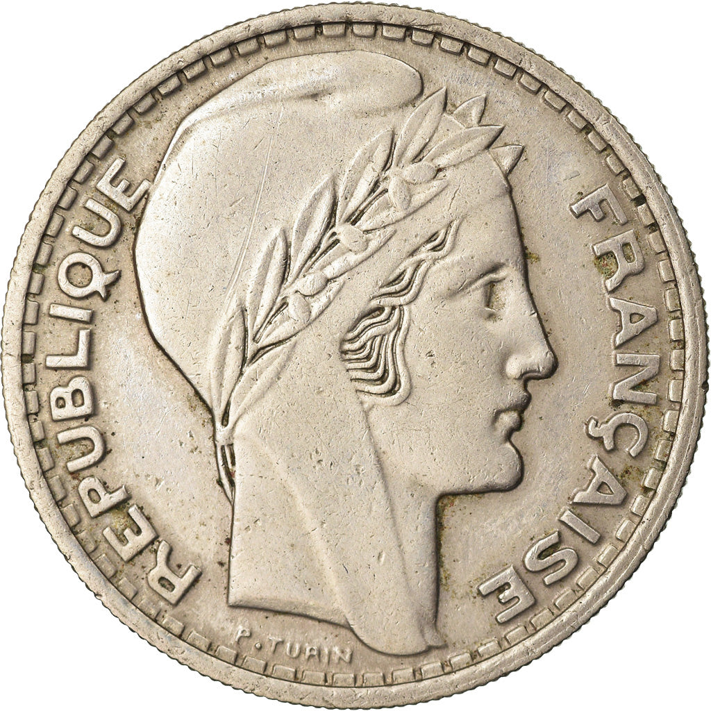Coin, France, Turin, 10 Francs, 1946, Beaumont - Le Roger, Rameaux longs