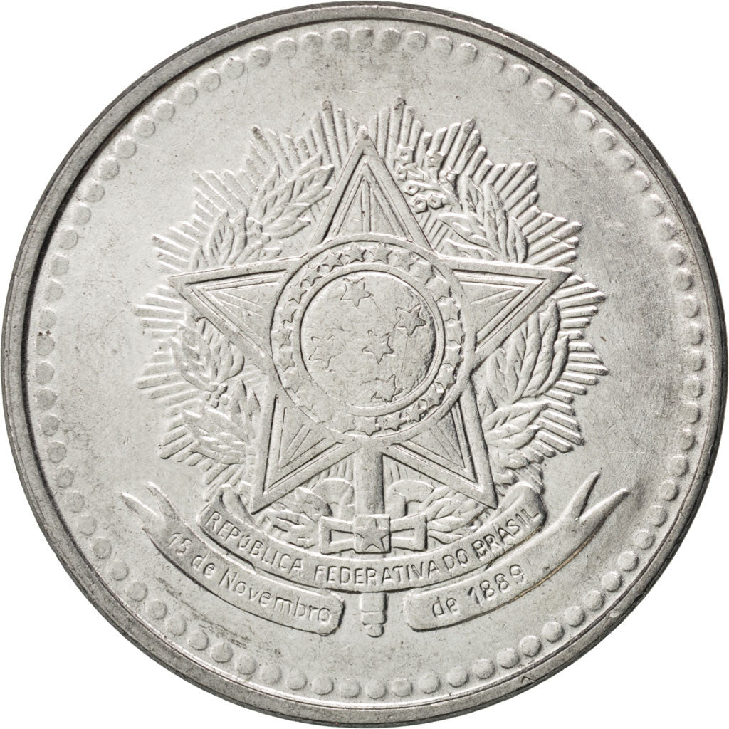 Coin, Brazil, 10 Cruzados, 1987, MS(60-62), Stainless Steel, KM:607
