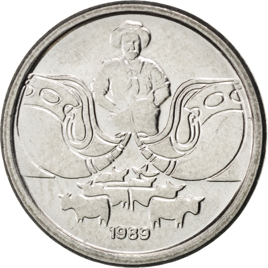 Coin, Brazil, Centavo, 1989, MS(63), Stainless Steel, KM:611