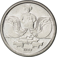 Coin, Brazil, Centavo, 1989, MS(63), Stainless Steel, KM:611
