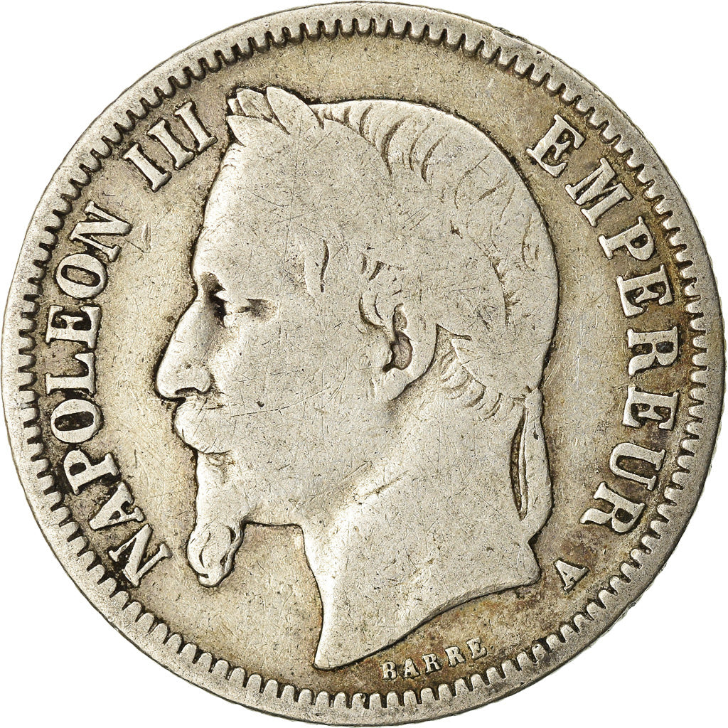 Coin, France, Napoleon III, Napoléon III, Franc, 1868, Paris, F(12-15), Silver