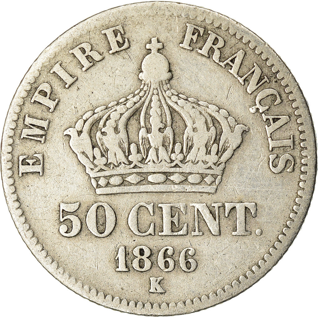 Coin, France, Napoleon III, Napoléon III, 50 Centimes, 1866, Bordeaux