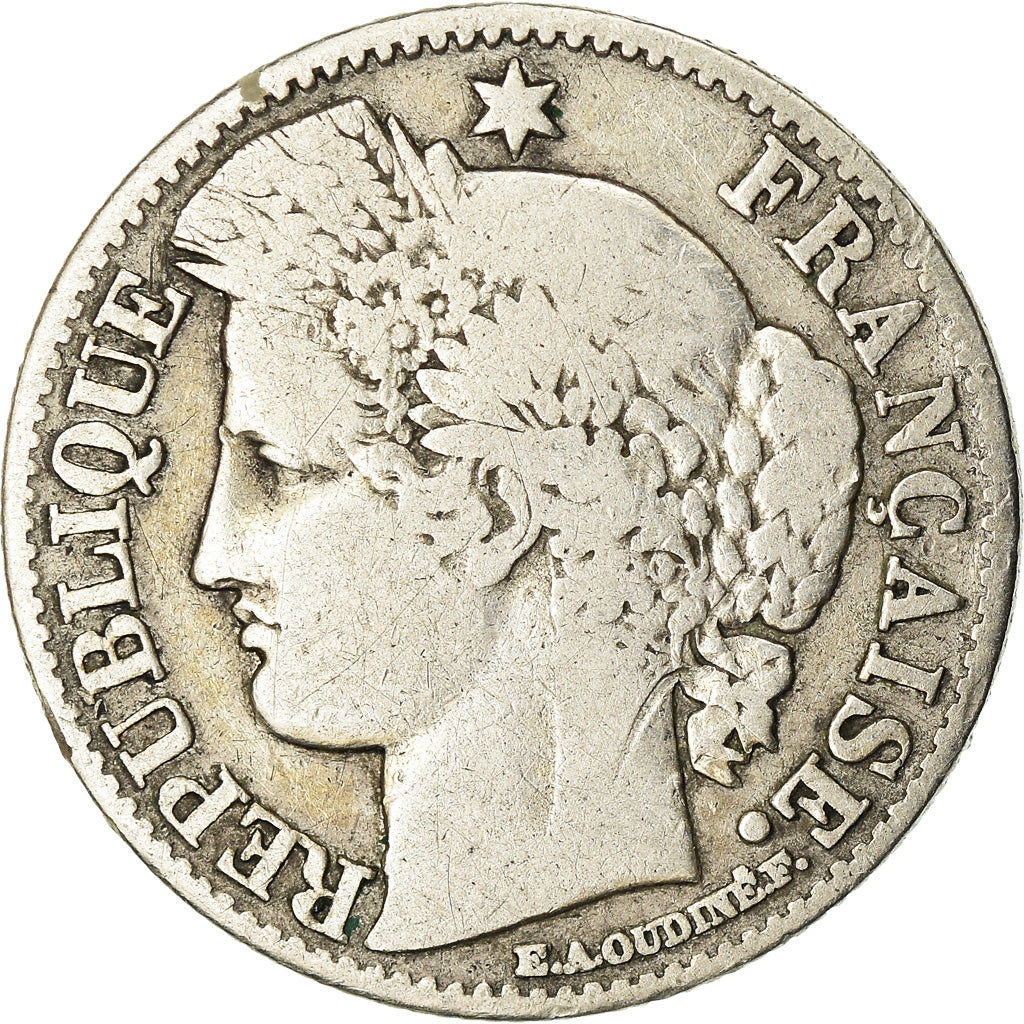 Münze, Frankreich, Cérès, 50 Centimes, 1871, Paris, S, Silber, KM:834.1