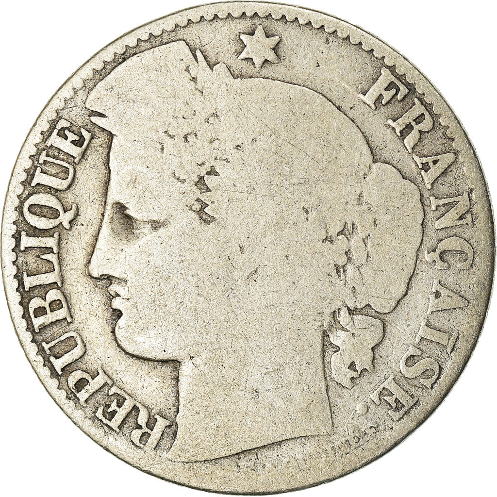 Moneta, Francia, Cérès, 50 Centimes, 1872, Bordeaux, B, Argento, KM:834.2