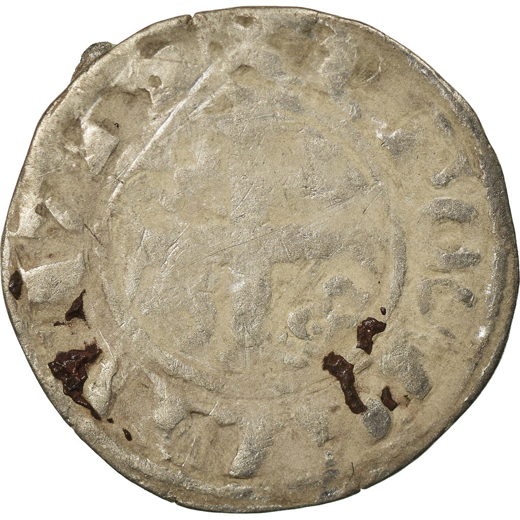 Moneda, Francia, Champagne, Guillaume I, Denarius, 1176-1202, Reims, BC+, Plata