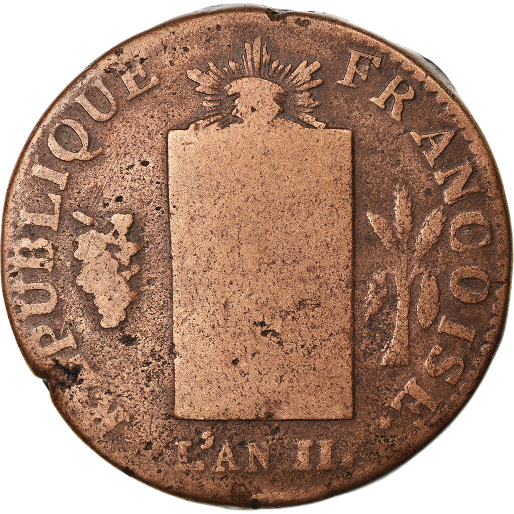 Münze, Frankreich, 2 sols aux balances daté, 2 Sols, 1793, Metz, SGE+, Bronze