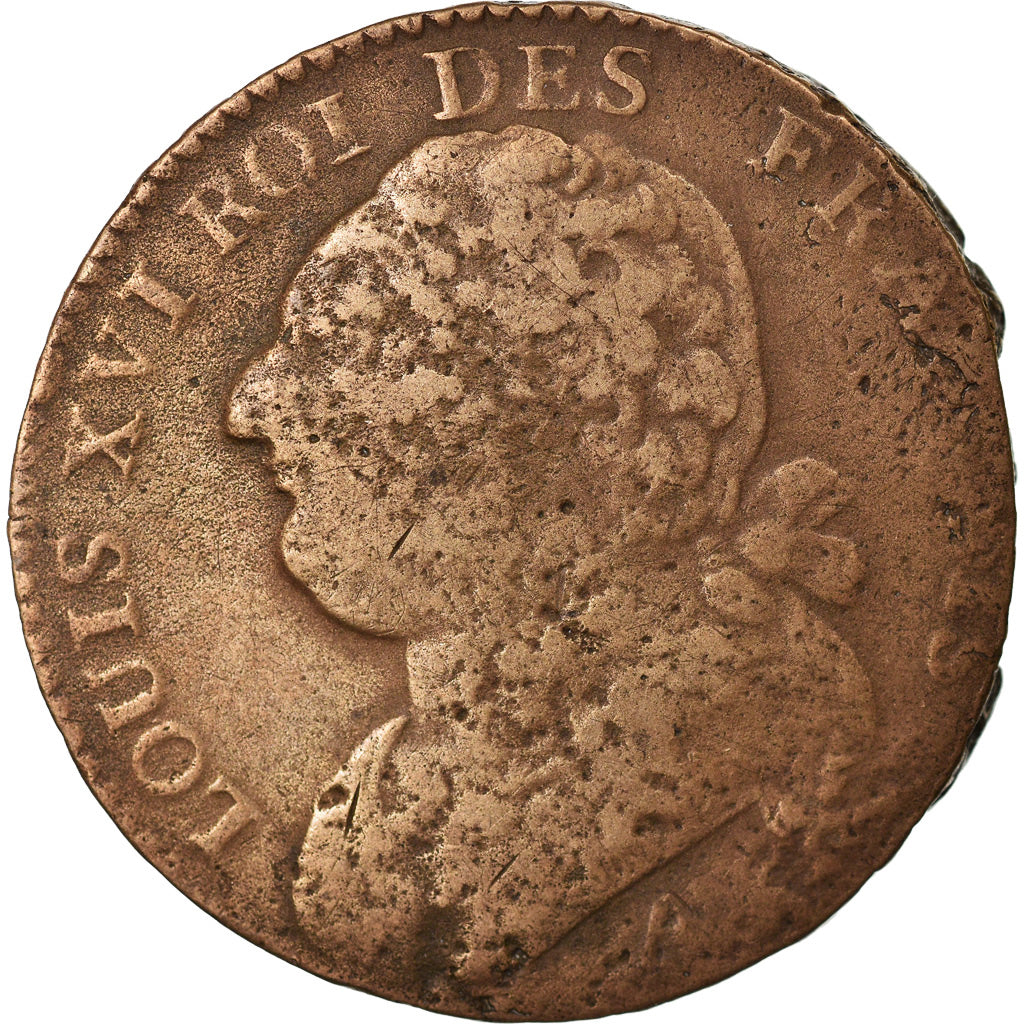 Coin, France, Louis XVI, 12 deniers françois, 12 Deniers, 1792, Paris