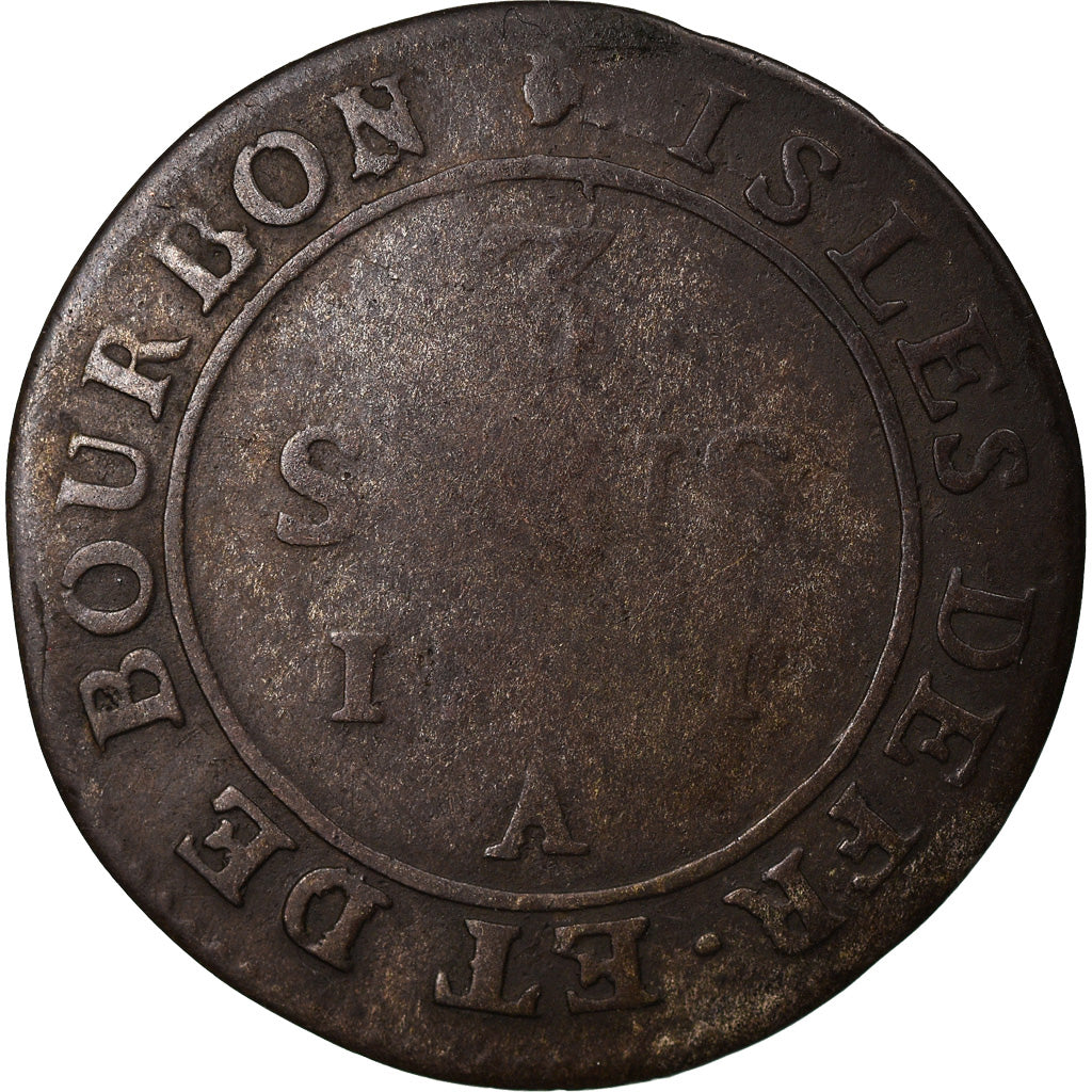 Coin, ISLE DE BOURBON, Louis XVI, 3 Sous, 1781, Paris, VF(20-25), Billon