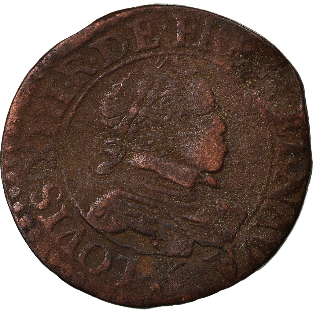 Munten, Frankrijk, Louis XIII, Double tournois, buste laurée et cuirassé