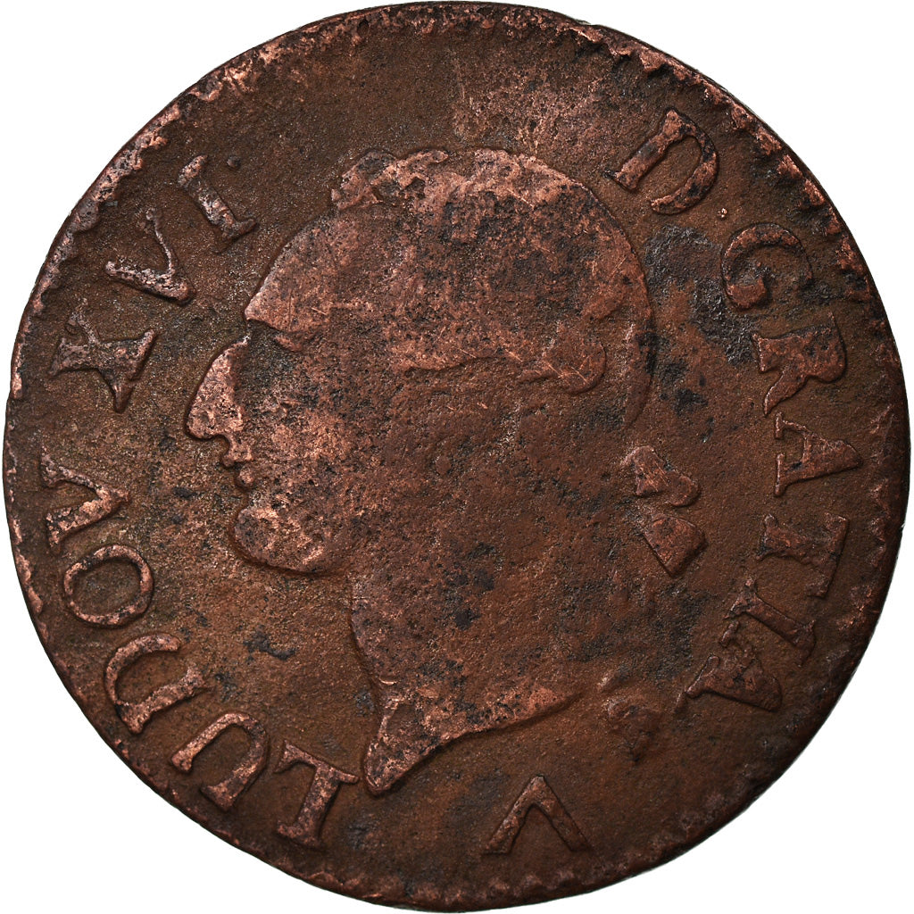 Munten, Frankrijk, Louis XVI, Liard, Liard, 1783, Lille, FR, Koper, KM:585.14