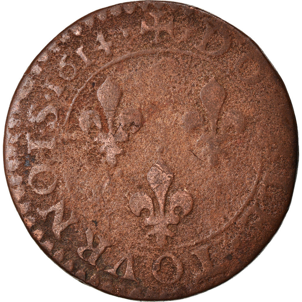 Munten, Frankrijk, Louis XIII, Double tournois, buste laurée et cuirassé