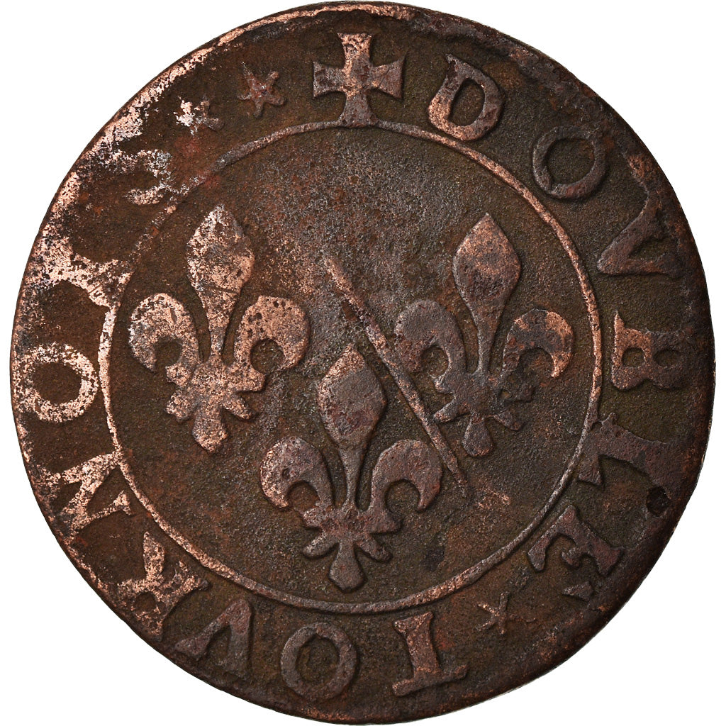 Moneda, Francia, CHÂTEAU-REGNAULT, François de Bourbon, Double Tournois, BC+