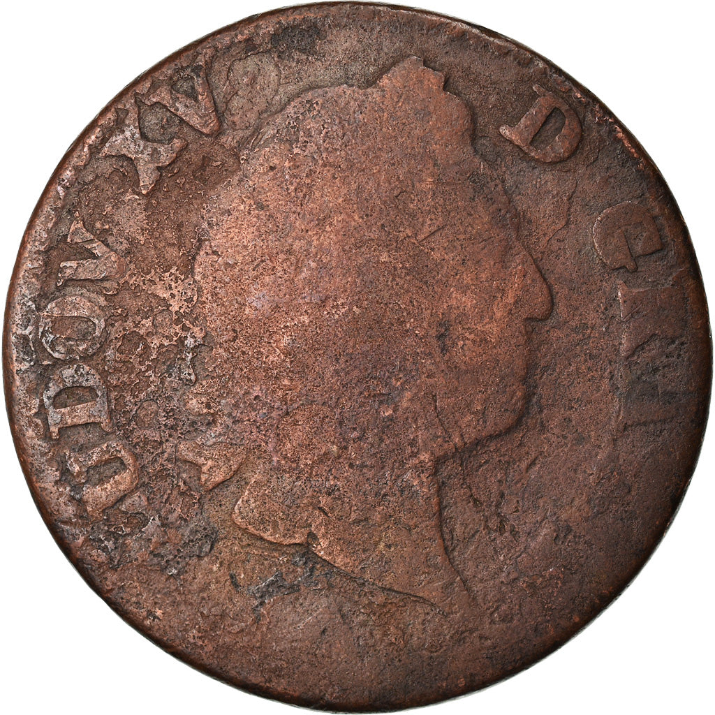 Moeda, França, Louis XV, Sol à la vieille tête, Sol, 1771, Lille, VG(8-10)