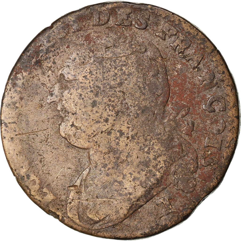 Coin, France, Louis XVI, 12 deniers françois, 12 Deniers, 1792, Nantes