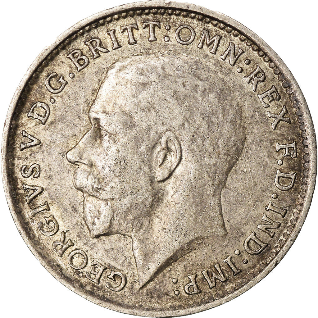 Coin, Great Britain, George V, 3 Pence, 1916, AU(50-53), Silver, KM:813
