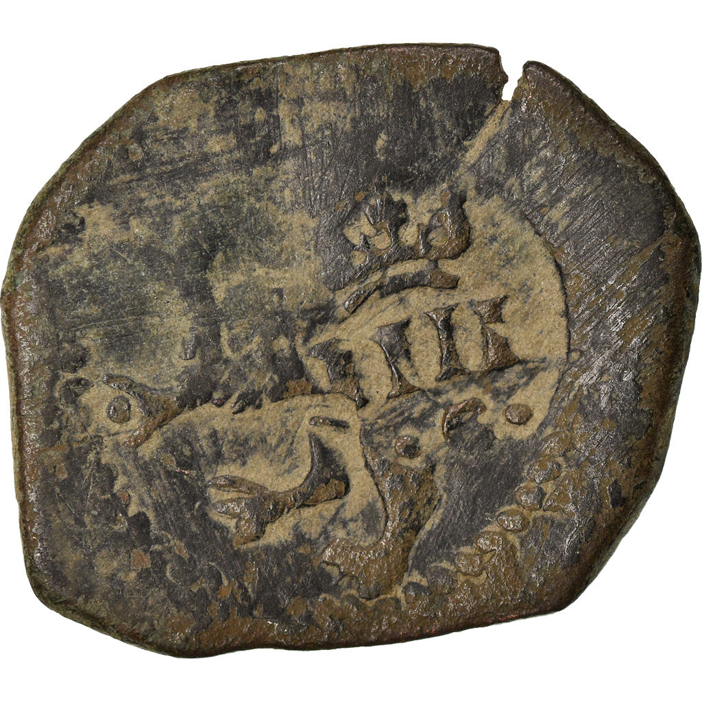 Coin, Spain, Philip II, 4 maravedis, Cuenca, Official restrike, F(12-15), Copper