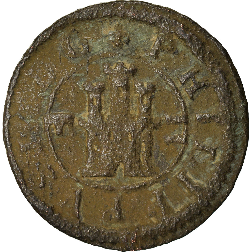 Coin, Spain, Philip III, 2 Maravedis, 1603, Segovia, VF(20-25), Bronze, KM:3.7